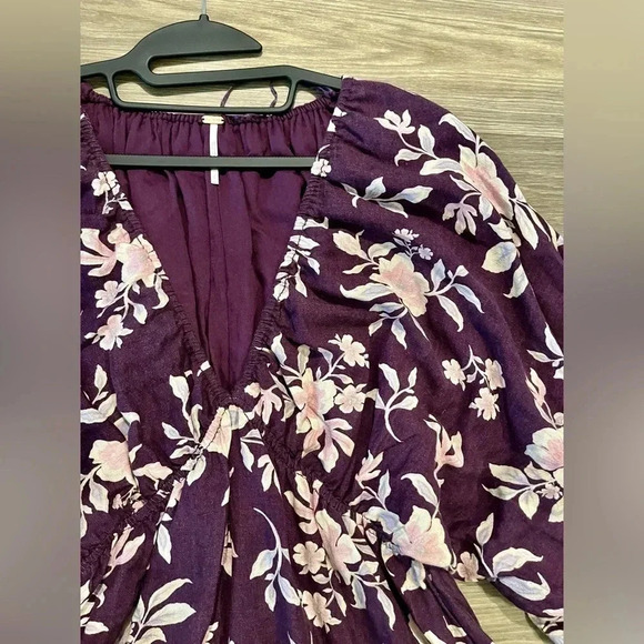 NWOT Free People Portia Printed Dress in Purple Size Small - Picture 5 of 8